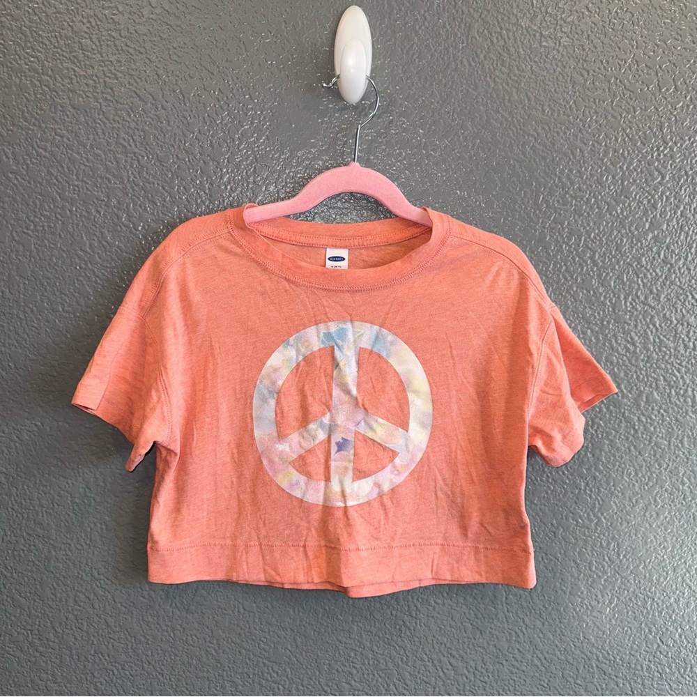 Girls Orange Tie Dye Size Small 6/7 Old Navy Short Sleeve Shirt Top